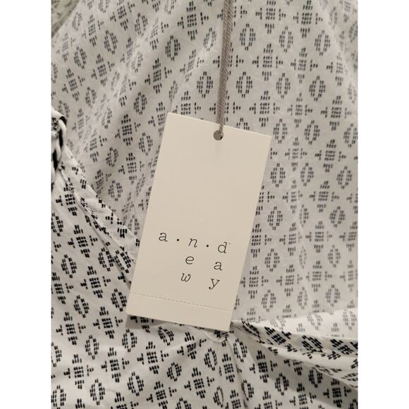 A New Day White Black Geometric Print Boho Peasant Top Tassels Cotton Small - Picture 12 of 12